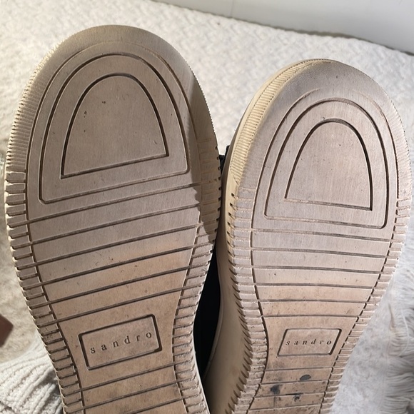 Sandro Paris Black Suede Three Velcro Strap Sneakers - Picture 9 of 11